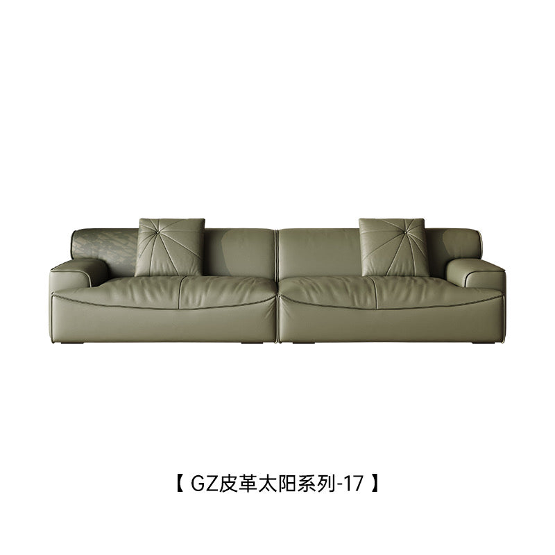 An all-leather floor sofa