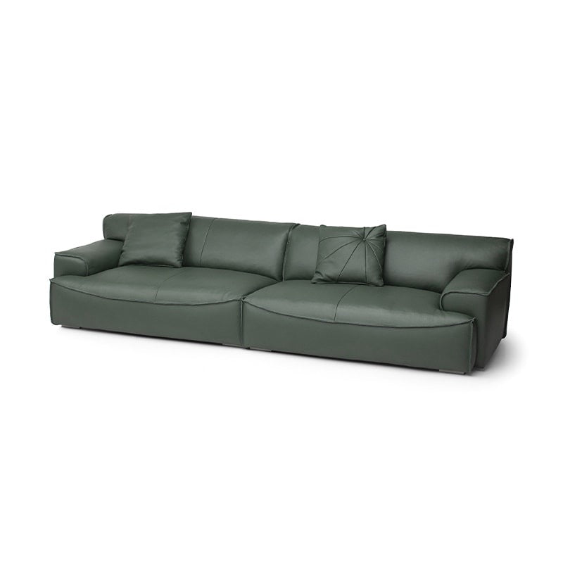 An all-leather floor sofa
