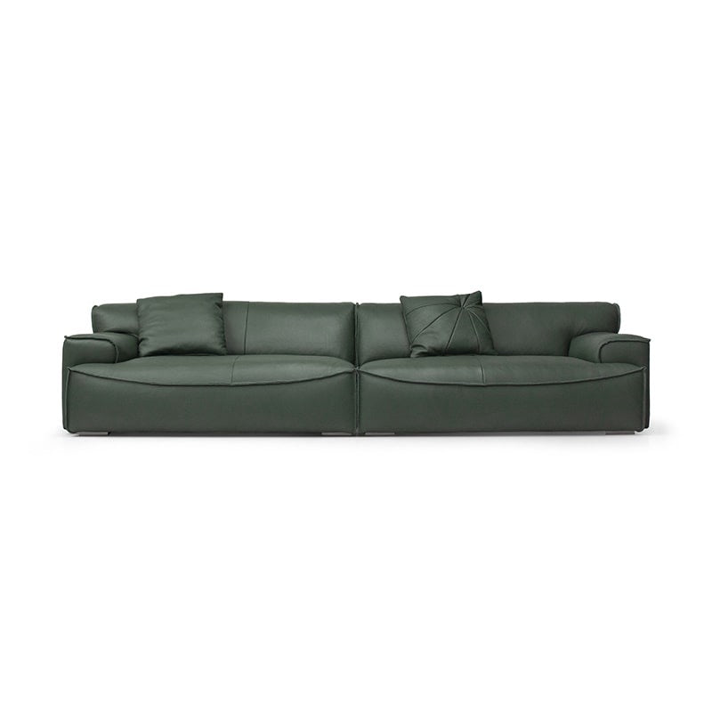 An all-leather floor sofa