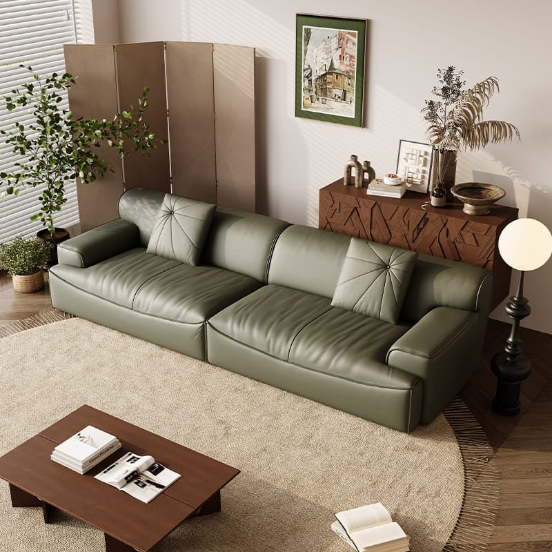 An all-leather floor sofa