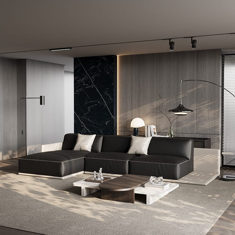 Gamma-Border, a super textured all leather sofa