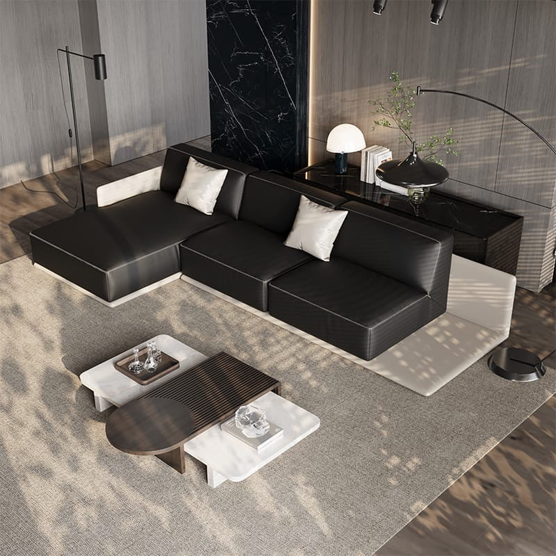 Gamma-Border, a super textured all leather sofa