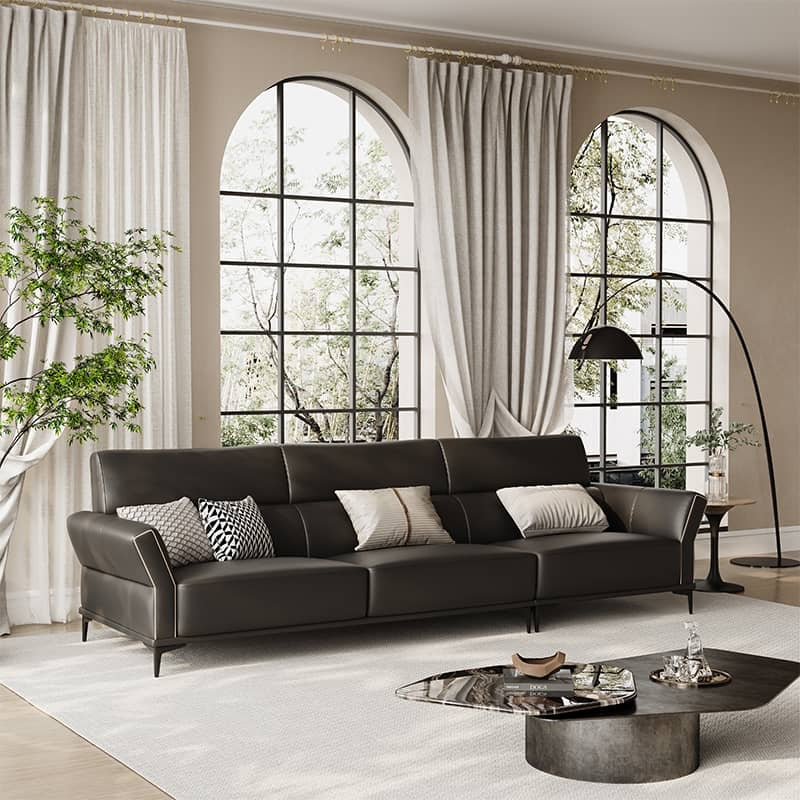 A minimalist leather sofa with a very good price