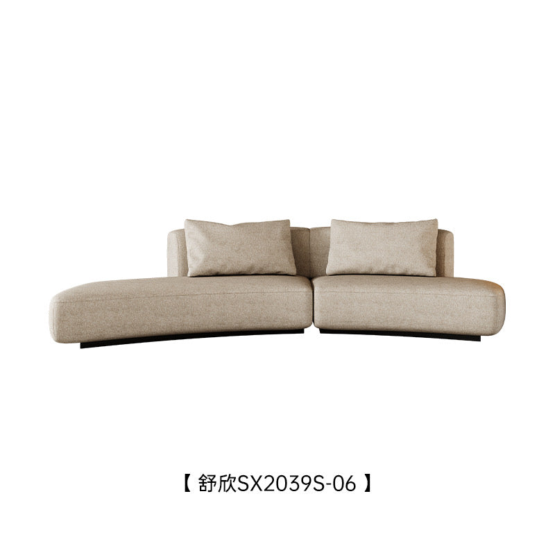 A minimalist curved sofa