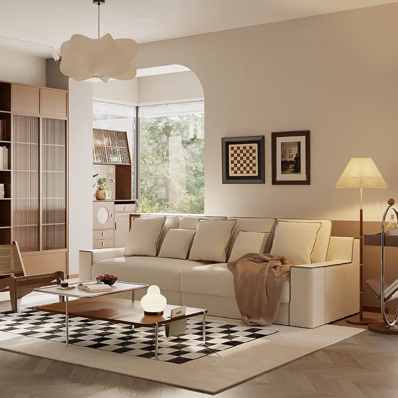 A white sofa in ancient Chinese style