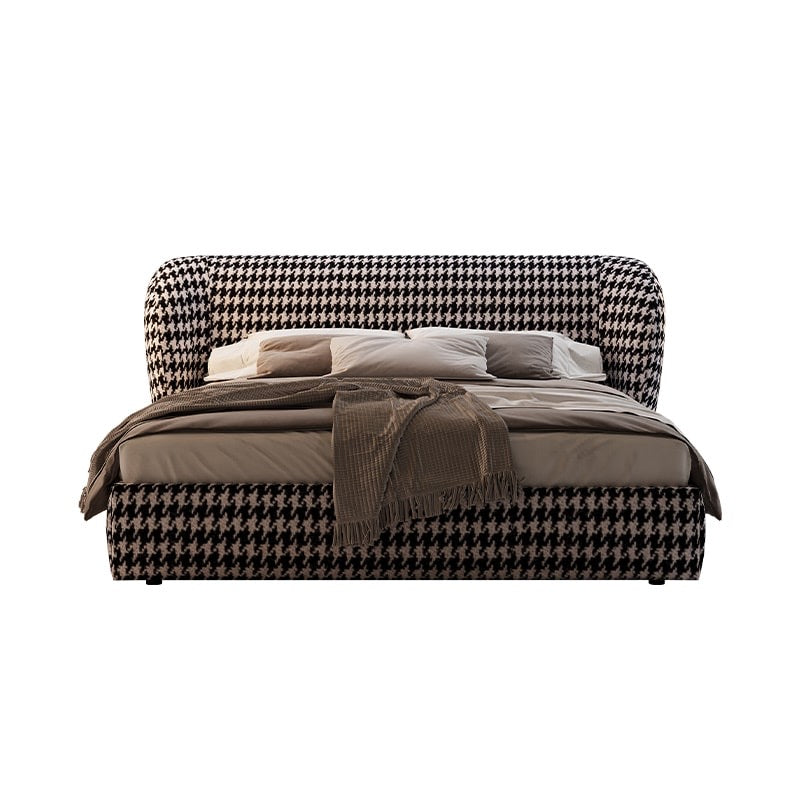 A soft bed made of classic checkered fabric