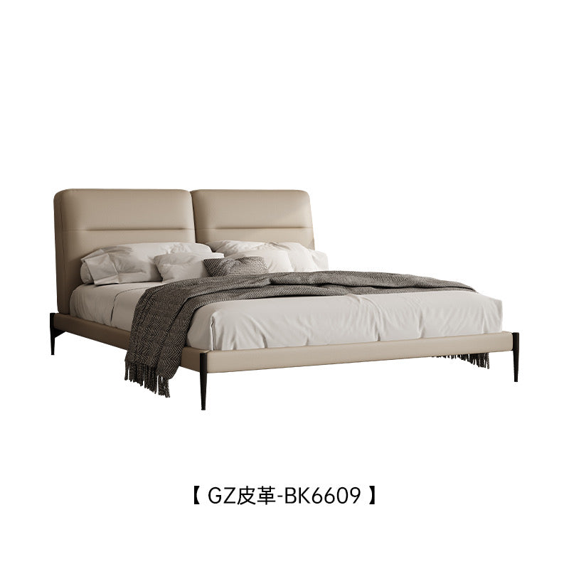 A simple leather soft bed