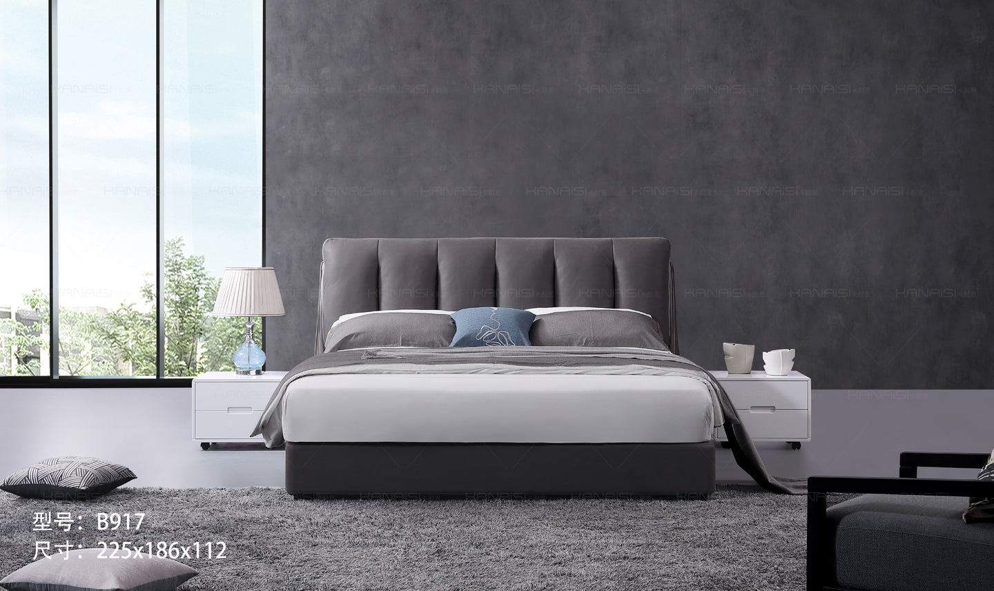 A upholstered bed with a high cost performance