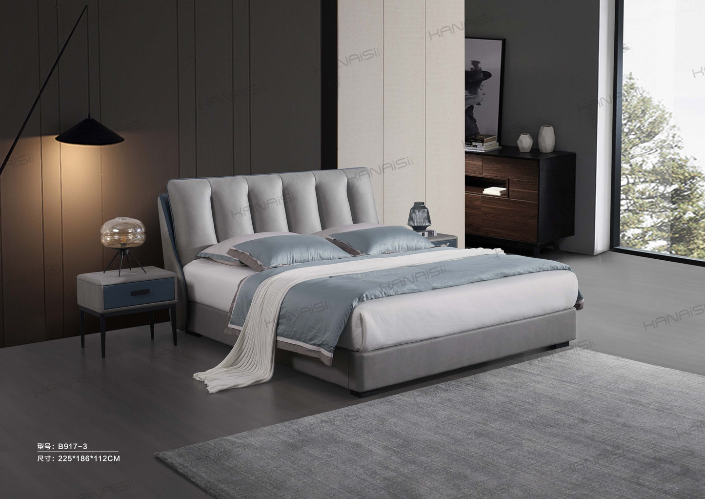 A upholstered bed with a high cost performance