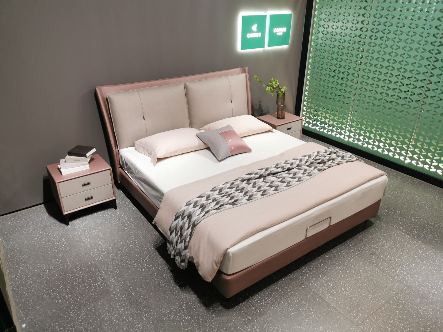 A upholstered bed with a high cost performance