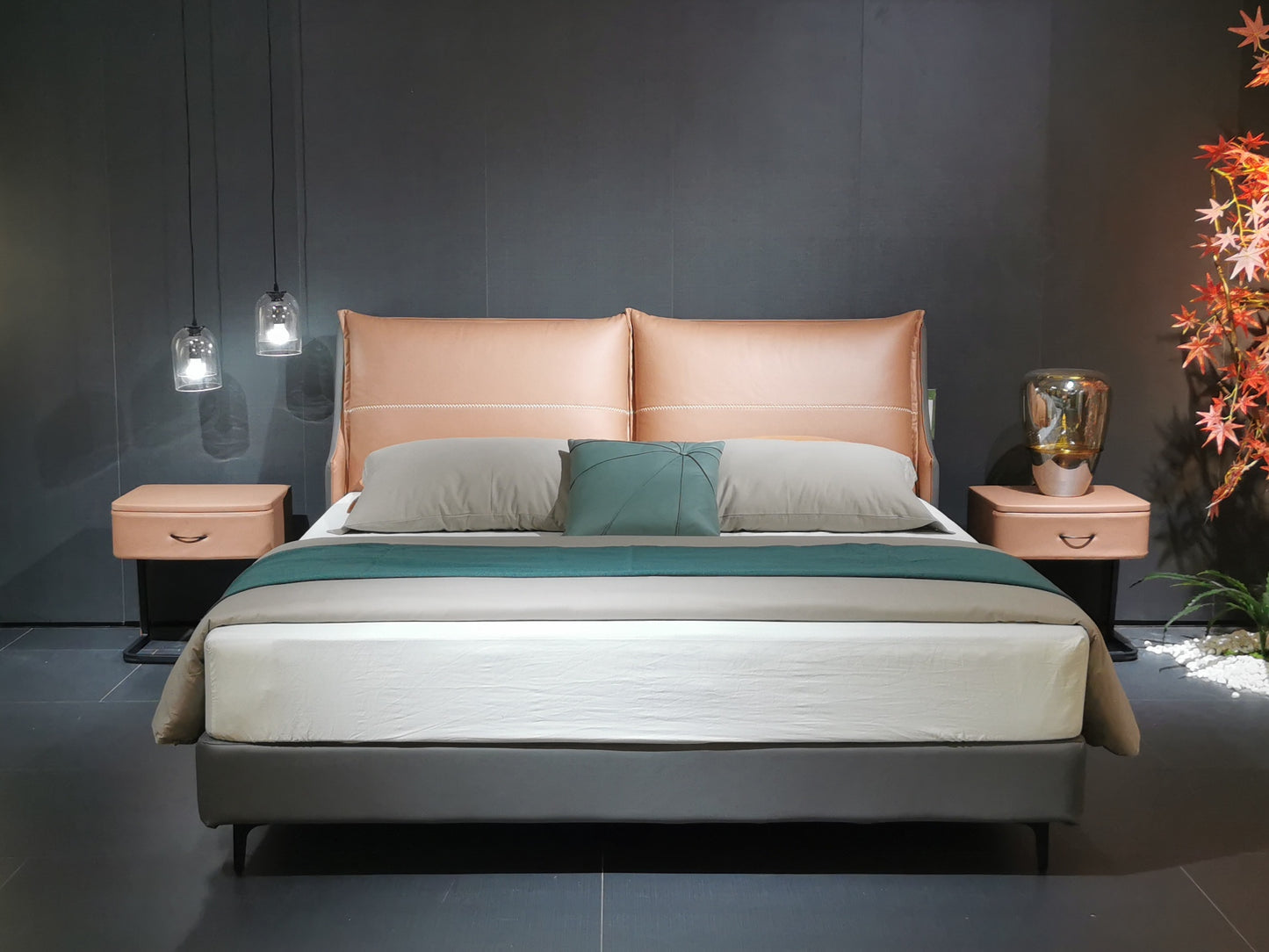 A upholstered bed with a high cost performance