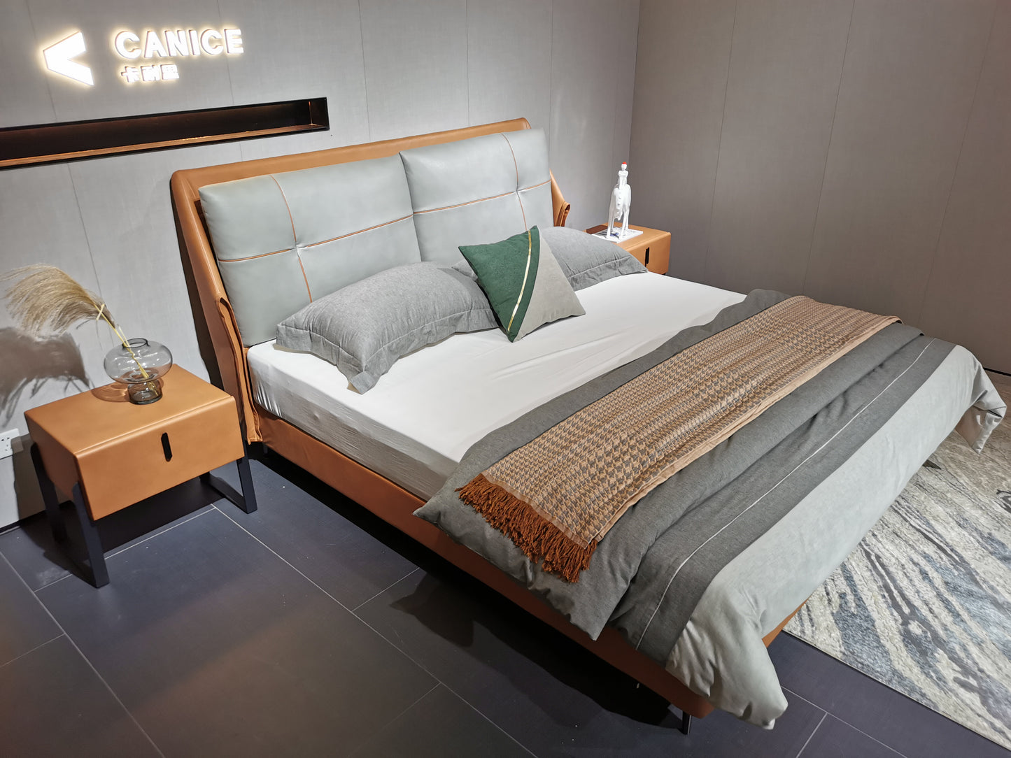 A upholstered bed with a high cost performance