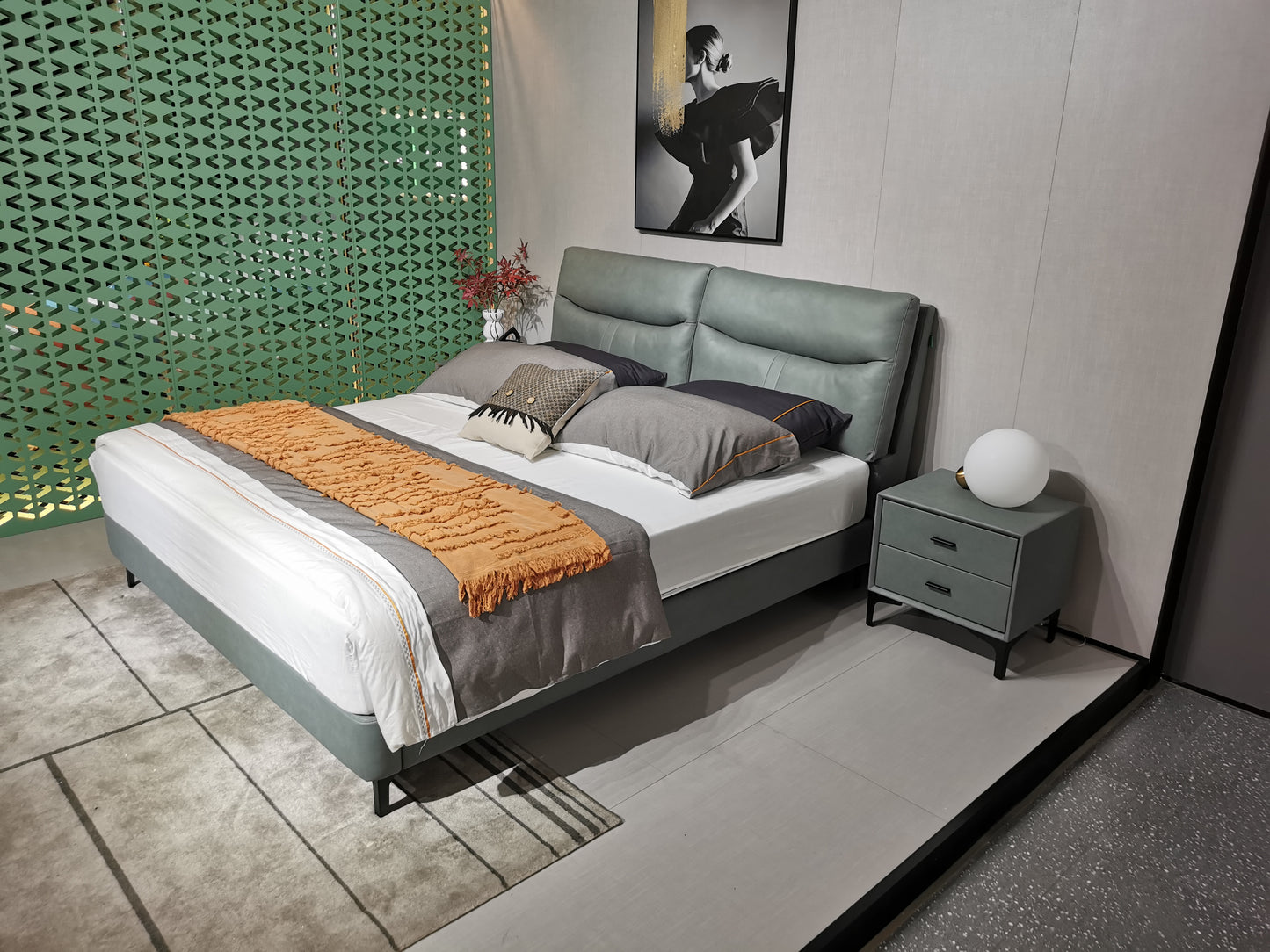 A upholstered bed with a high cost performanc