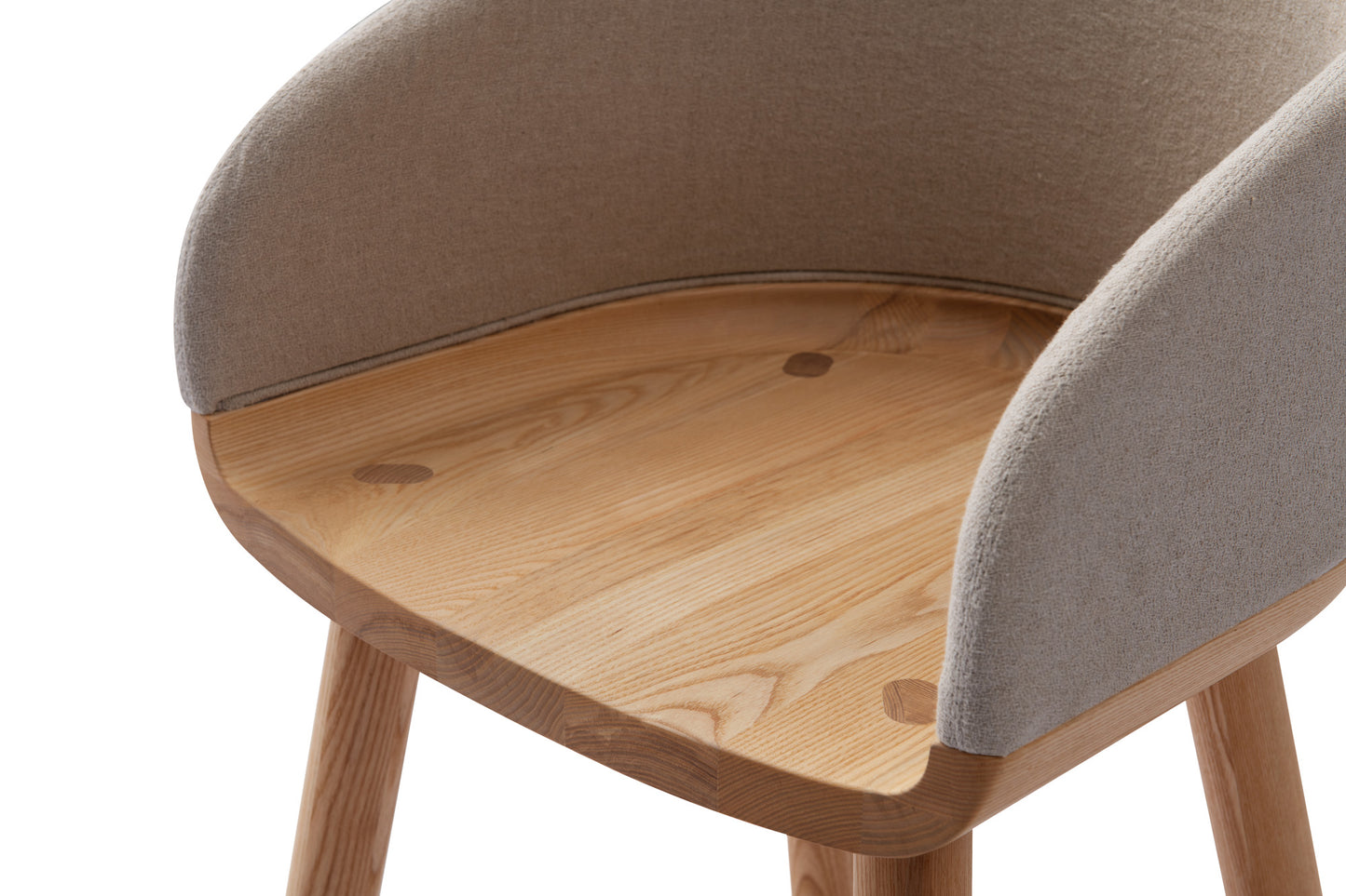 Cream style solid wood upholstered dining chairs