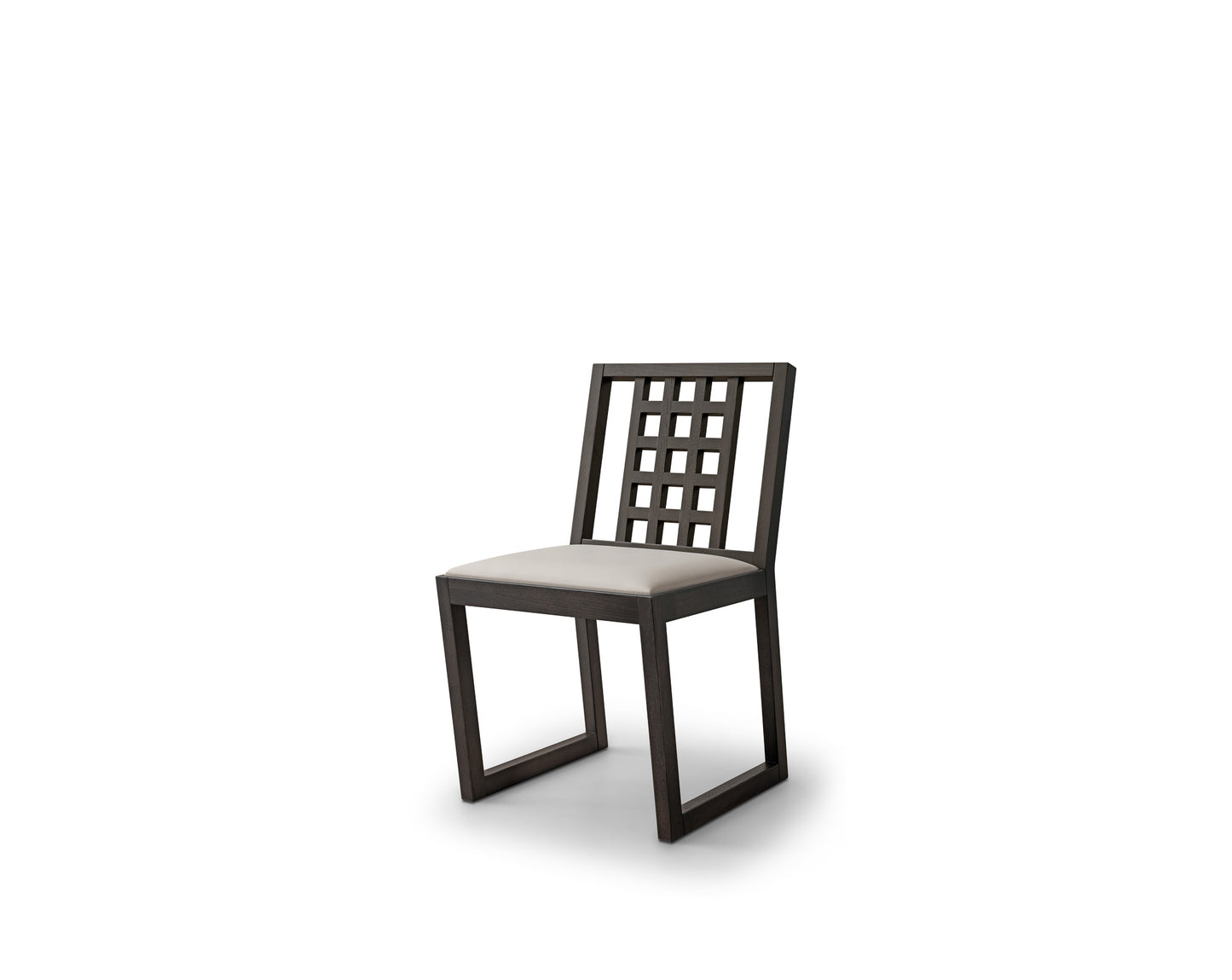 A minimalist hollowed out armless dining chair