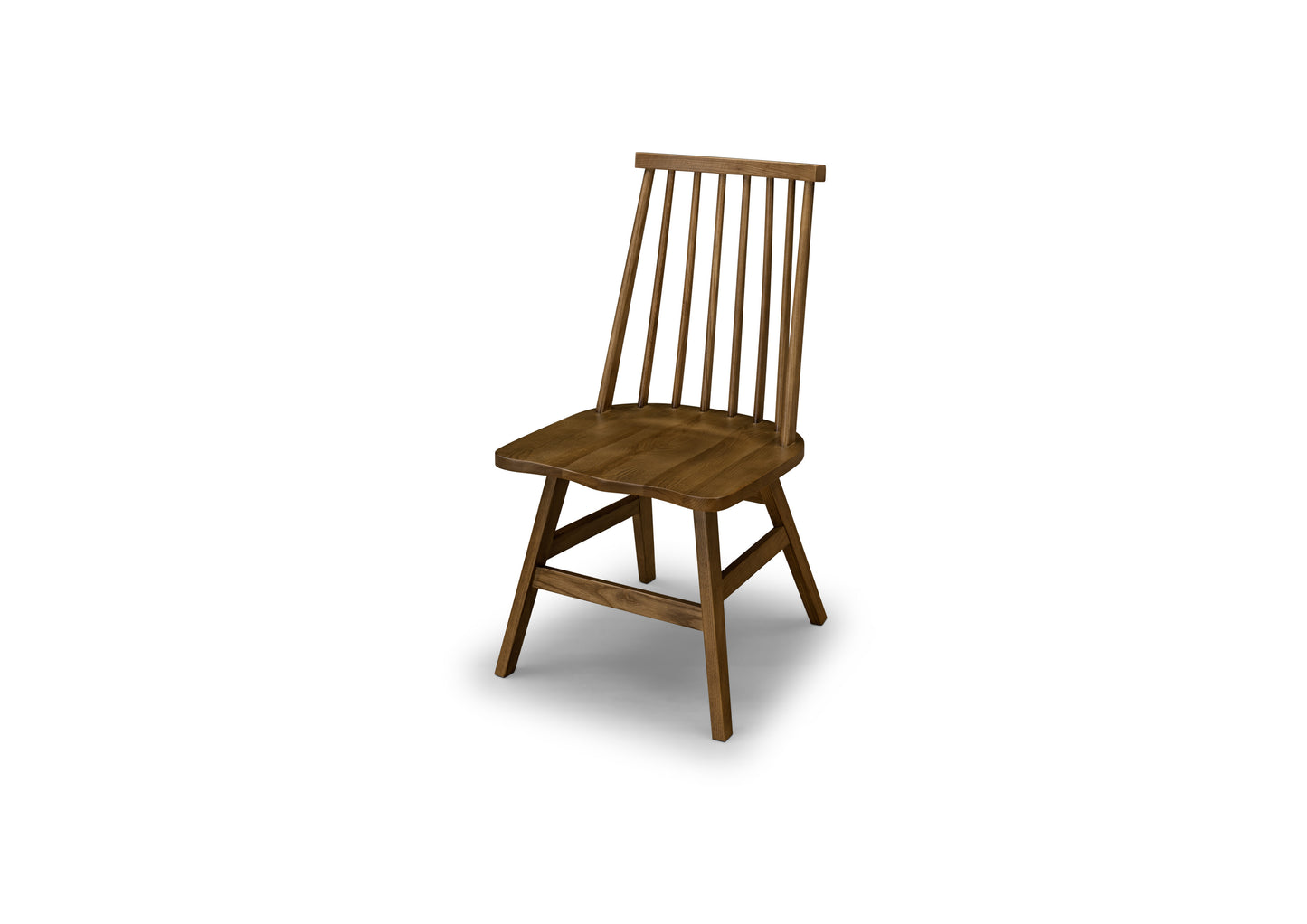 A minimalist soft backed solid wood dining chair