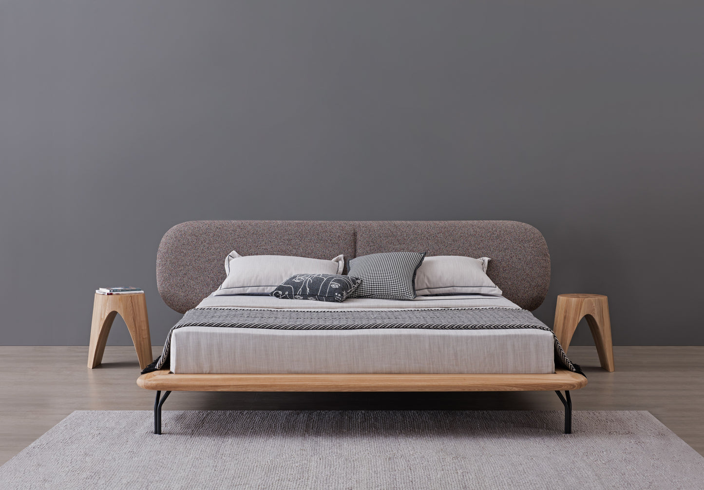 【Video】Fashion minimalist style fabric bed