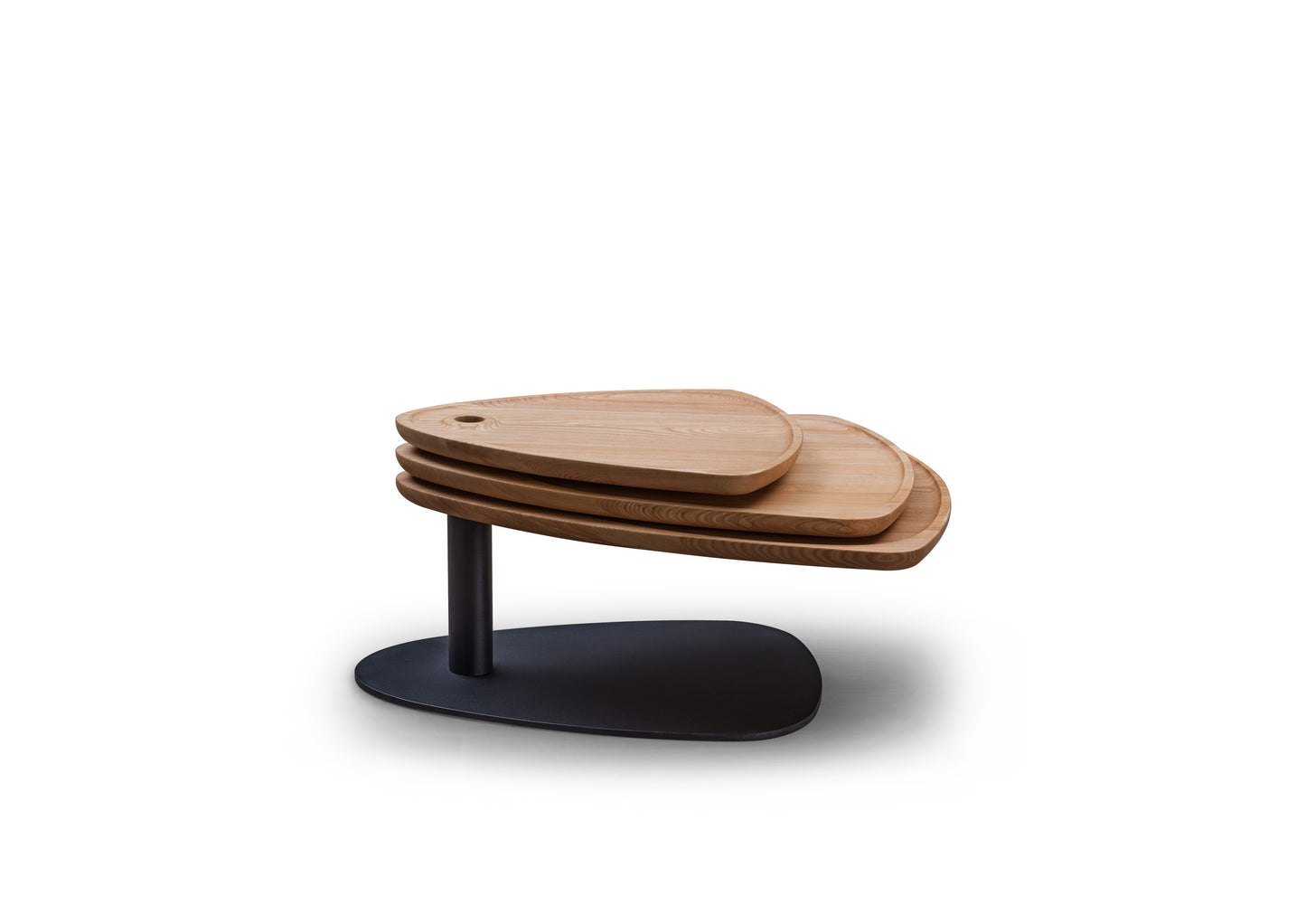 Solid wood tea table in the shape of clover