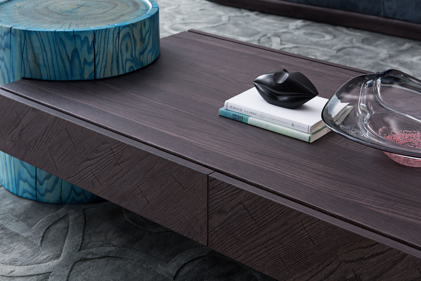 A light luxury style coffee table made entirely of solid wood