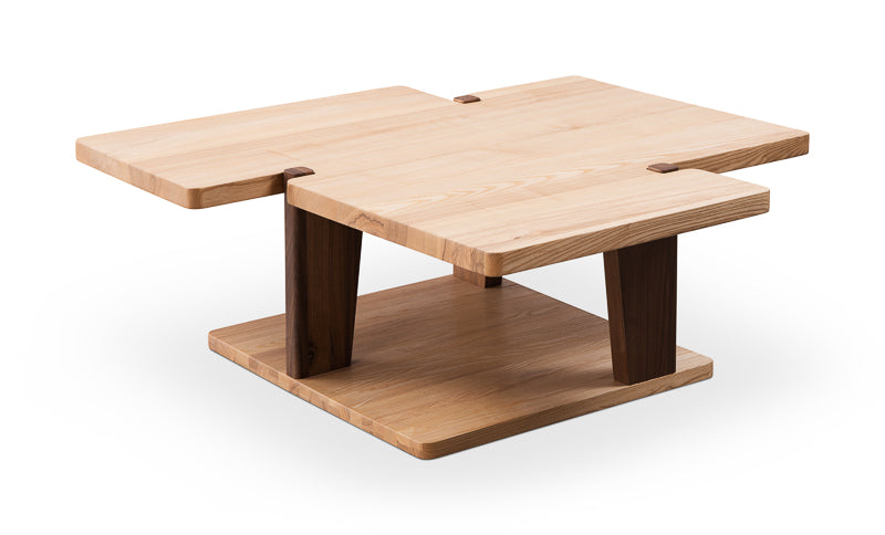 Simple solid wood square coffee table