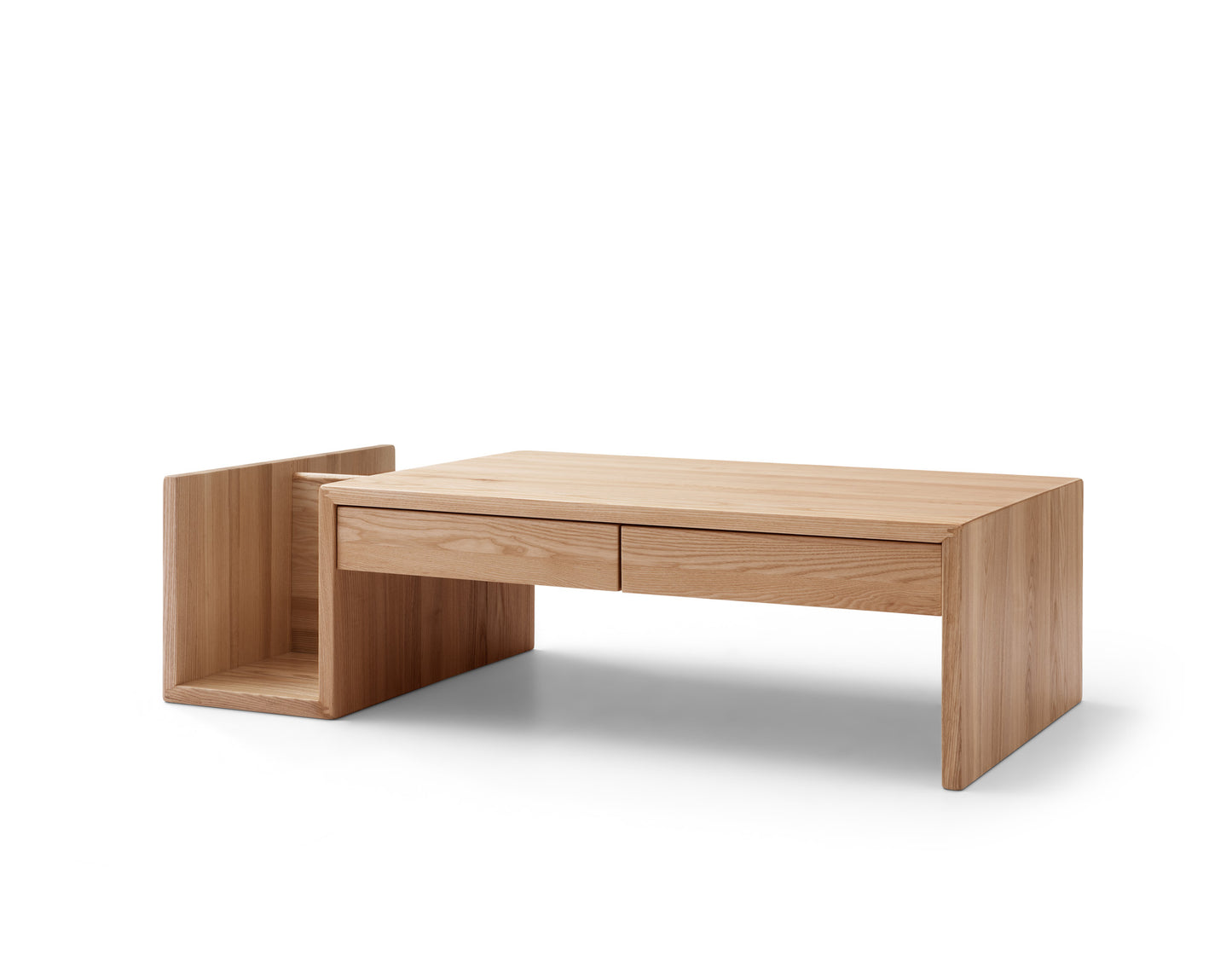 Solid wood coffee table with drawers