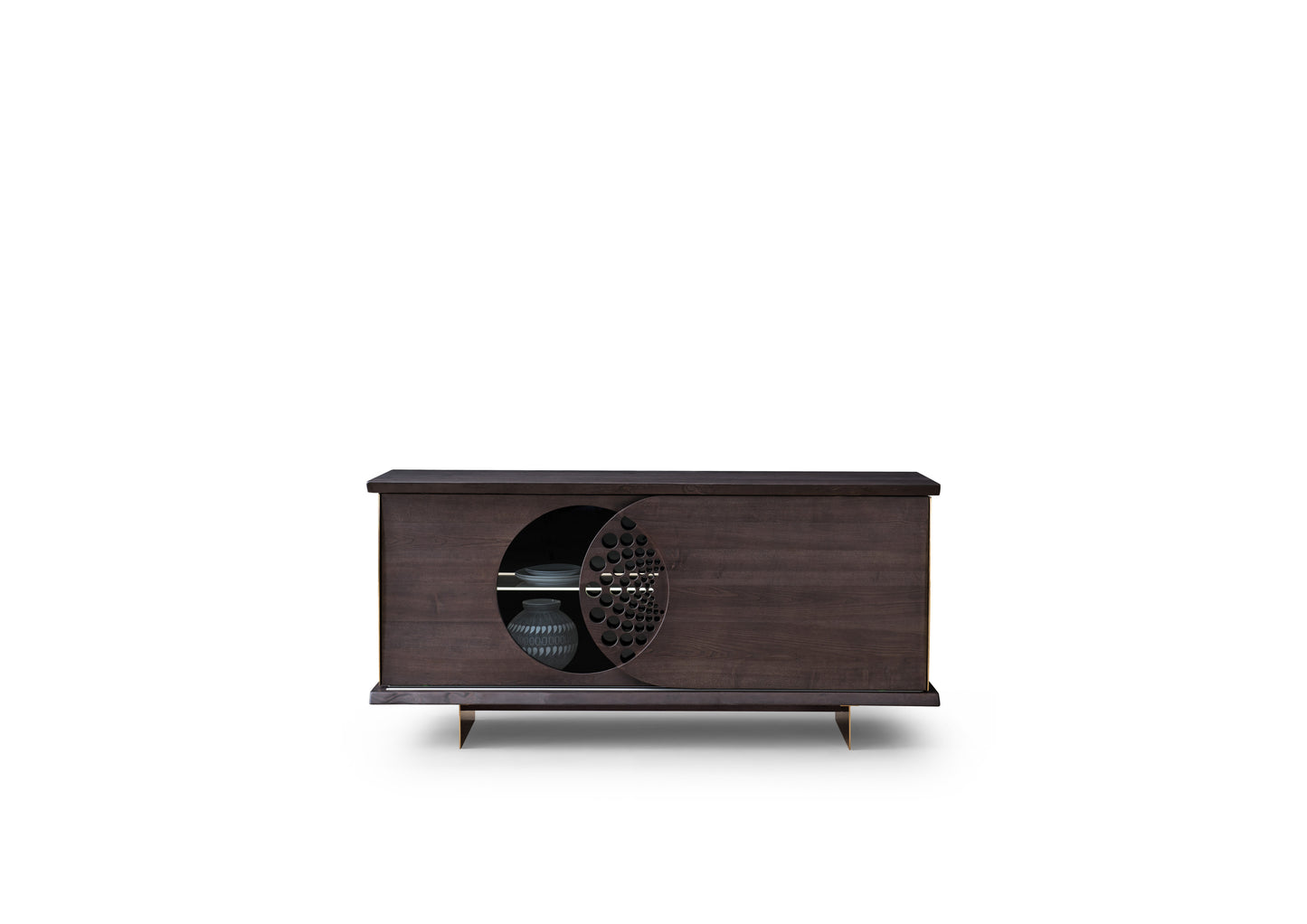 Light luxury style ebony color high-end dining cabinet