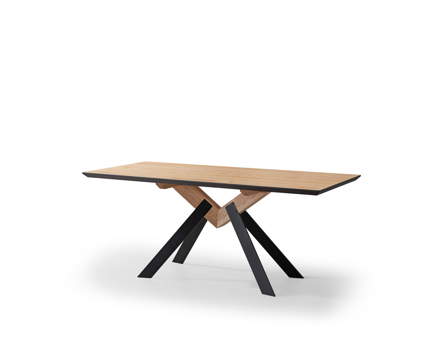 A solid wood dining table with a strong sense of design