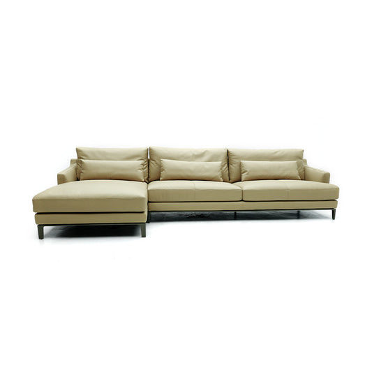 A minimalist leather sofa