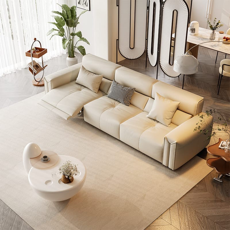 A cream style sofa with electric function