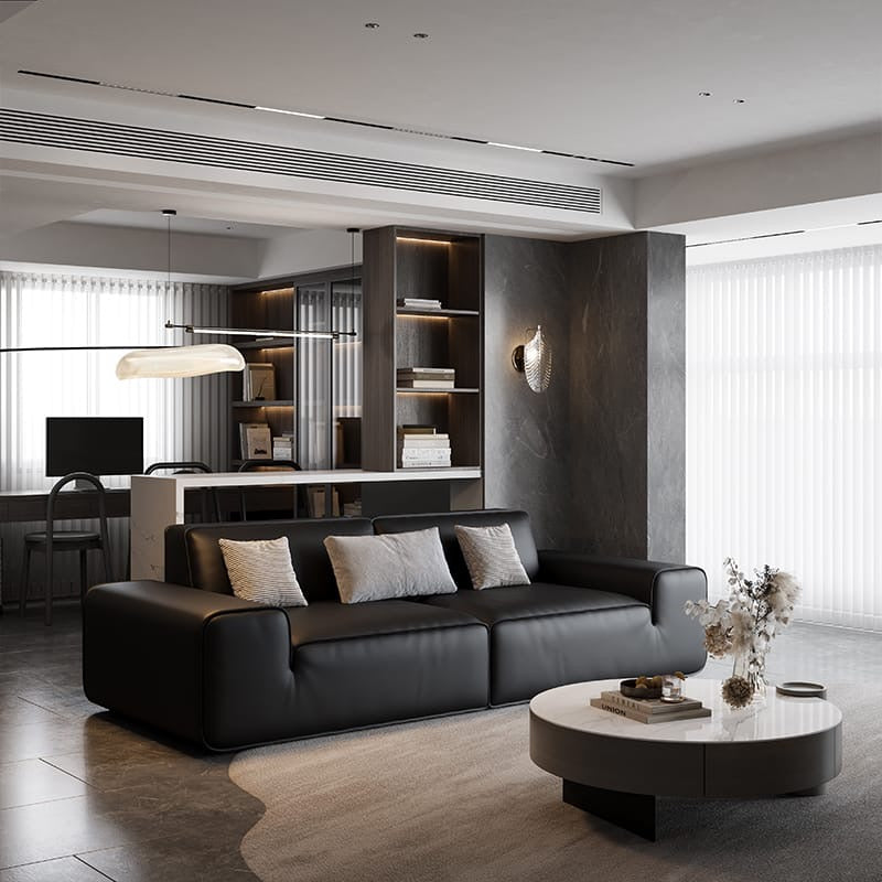 Avenue, a classic Italian minimalist style all-leather sofa