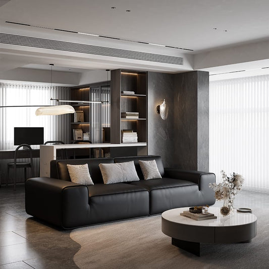 Avenue, a classic Italian minimalist style all-leather sofa