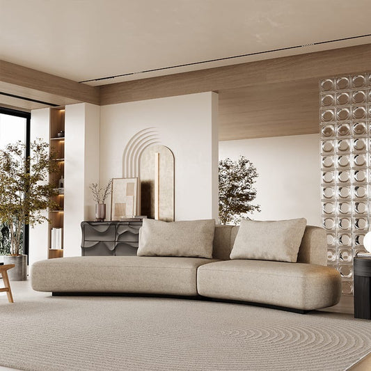A minimalist curved sofa