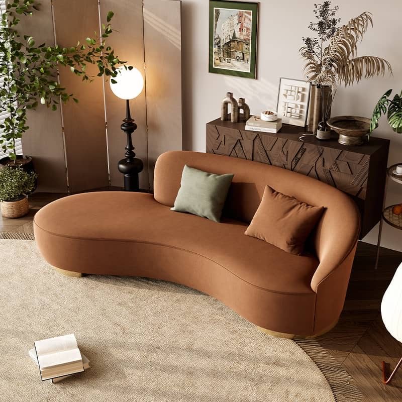 Moon curved sofa, a fabric sofa suitable for small apartments