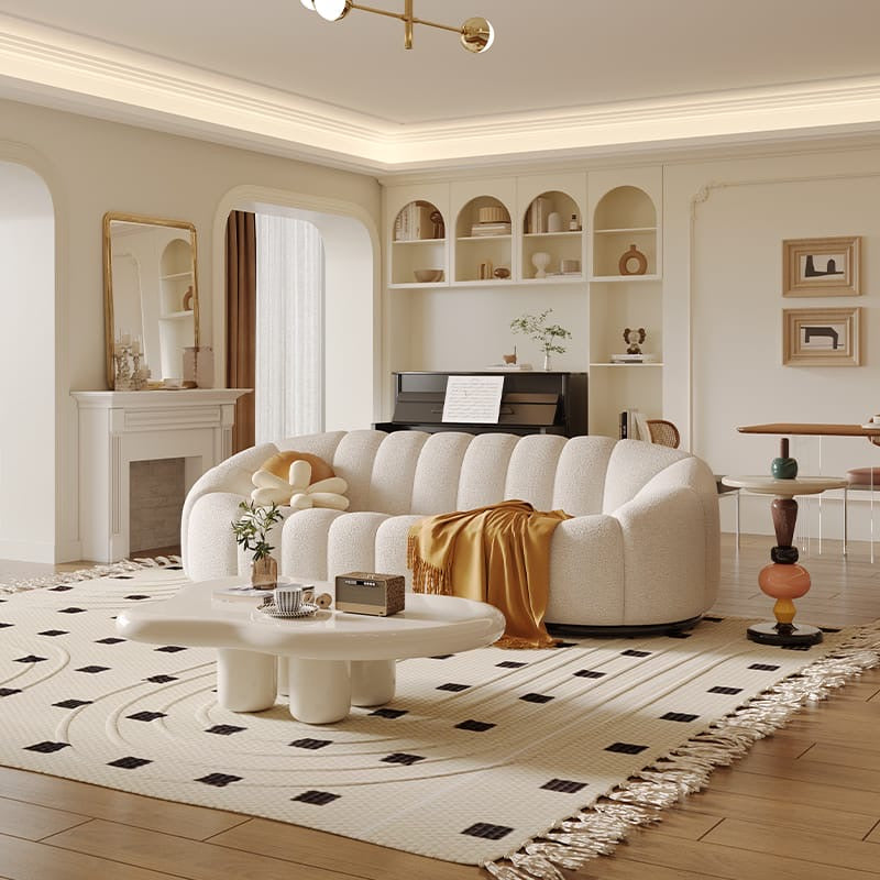 A cute sofa like a pumpkin