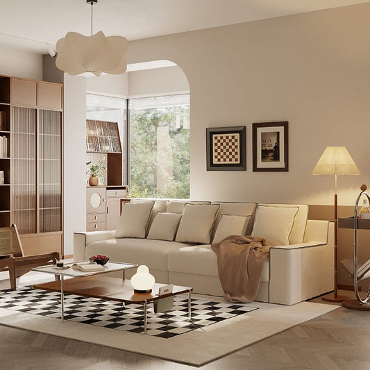 A white sofa in ancient Chinese style