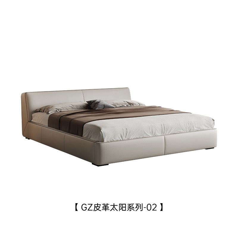 OxerNight Bed, a minimalist leather bed