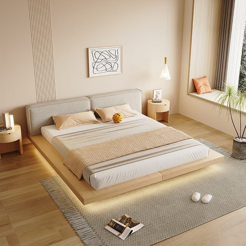 A soft bed made of solid wood