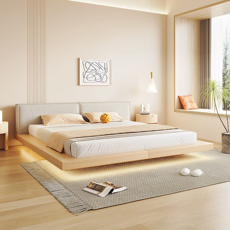 A soft bed made of solid wood