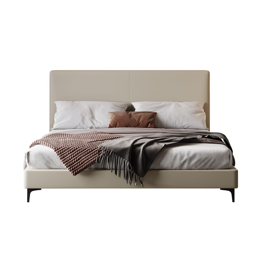 Modern style leather minimalist bed