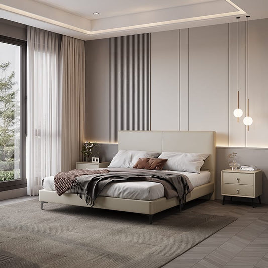 Modern style leather minimalist bed