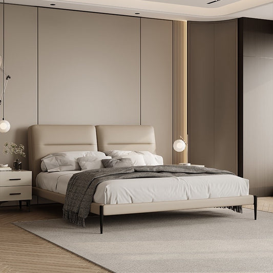 A simple leather soft bed