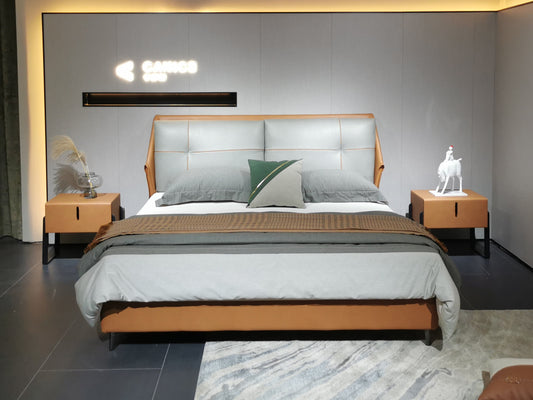 A upholstered bed with a high cost performance