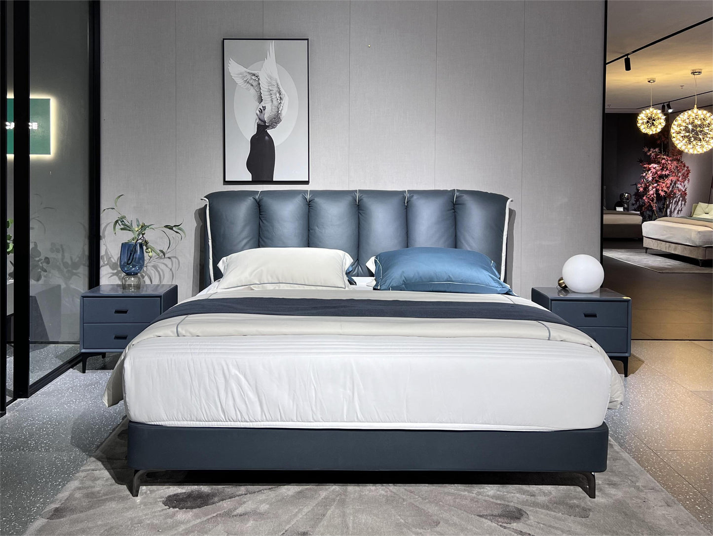 A upholstered bed with a high cost performance