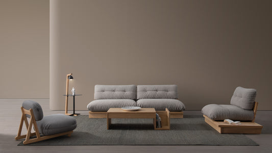 【Video 】Japandi style straight fabric sofa