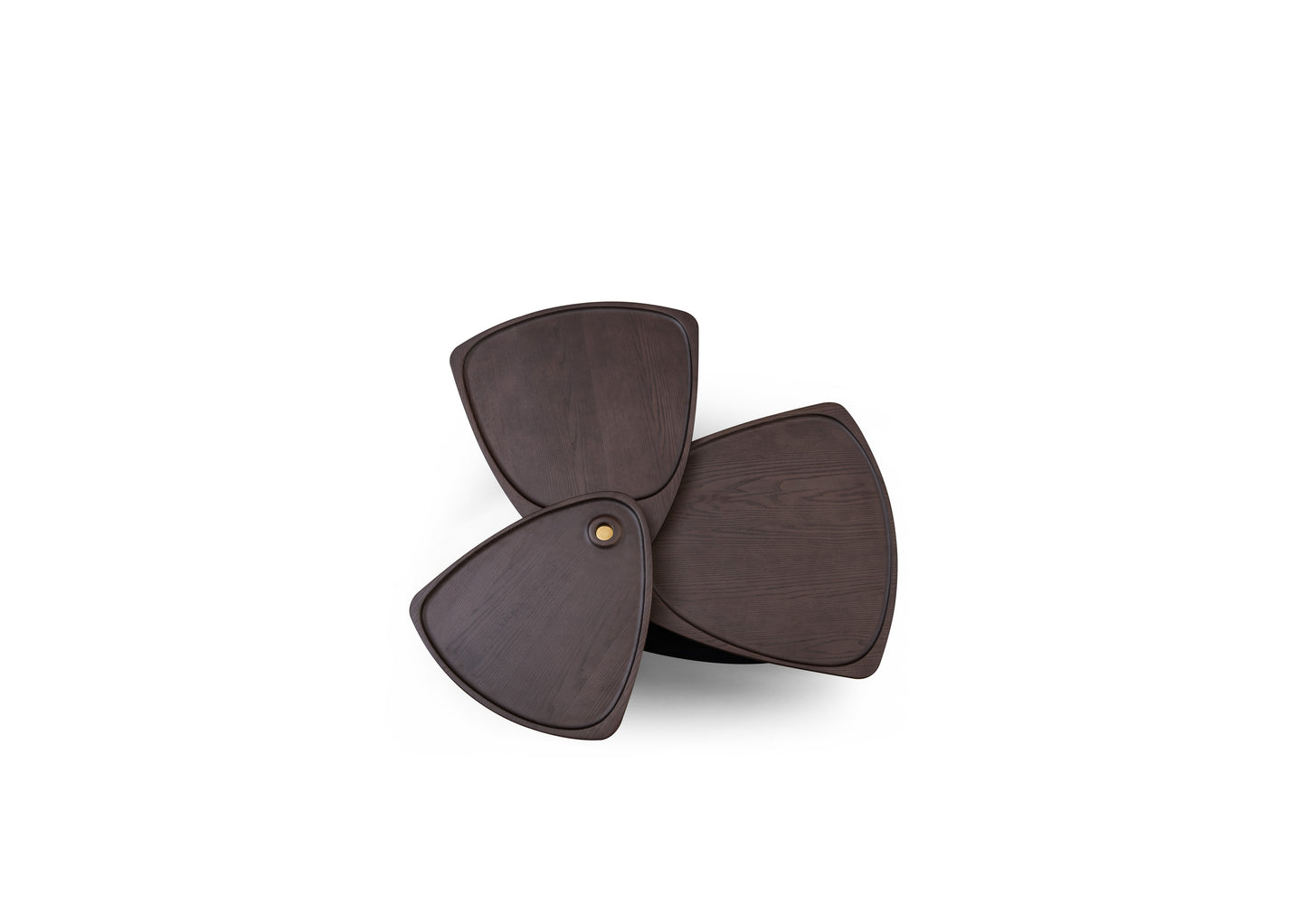 Solid wood tea table in the shape of clover