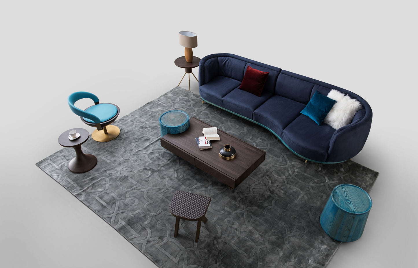 A light luxury style coffee table made entirely of solid wood