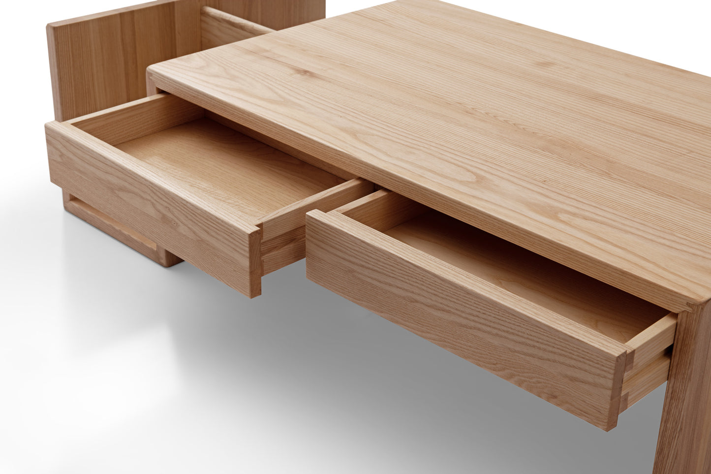 Solid wood coffee table with drawers