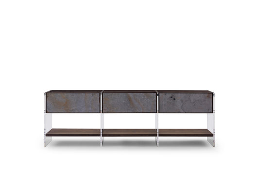 Light luxury style transparent dining cabinet