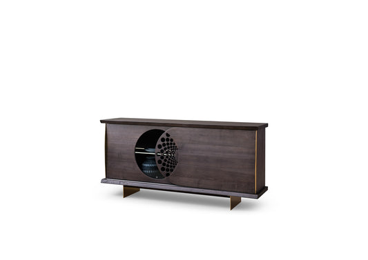Light luxury style ebony color high-end dining cabinet